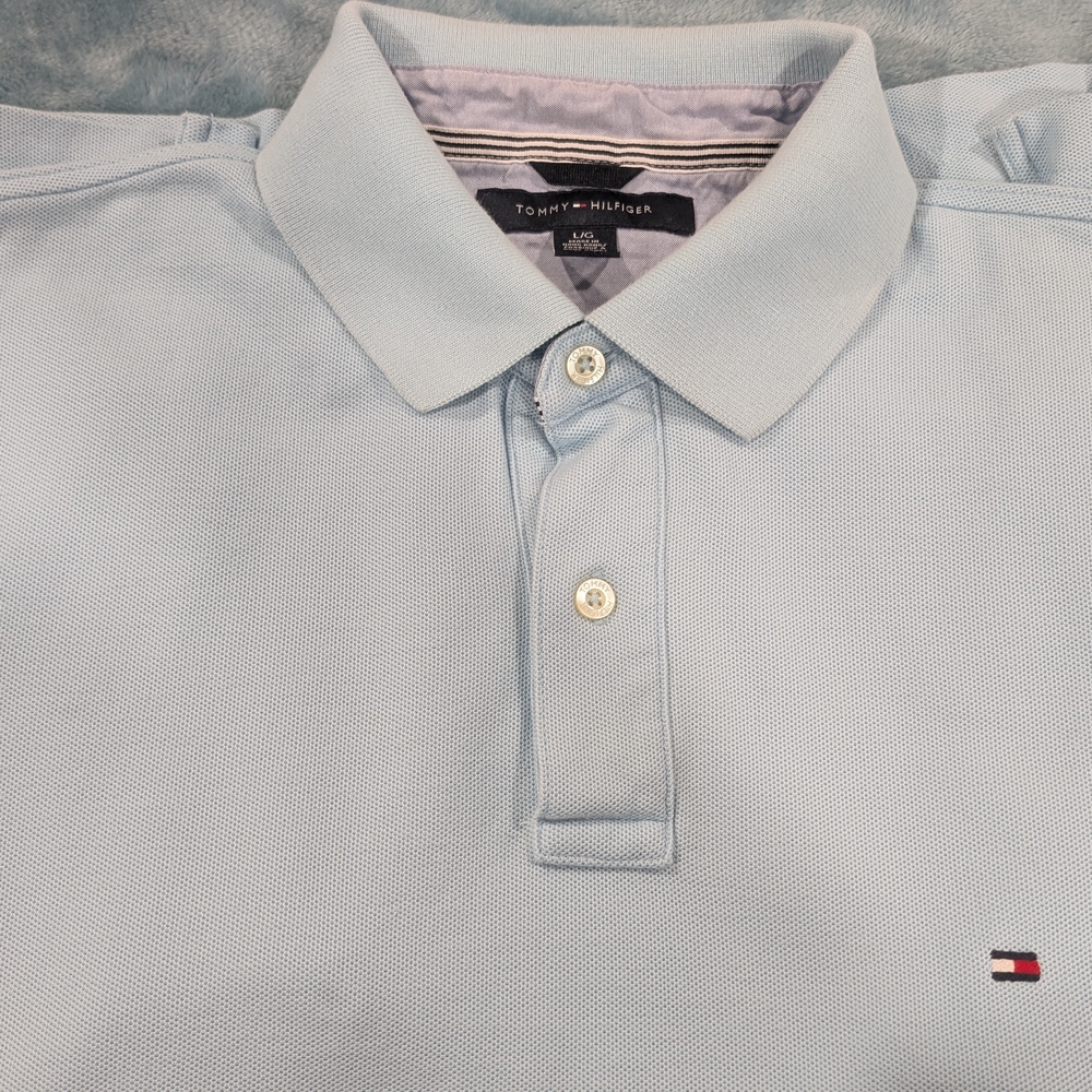 Tommy Hilfiger Men's Light Blue Polo Shirt NWOT